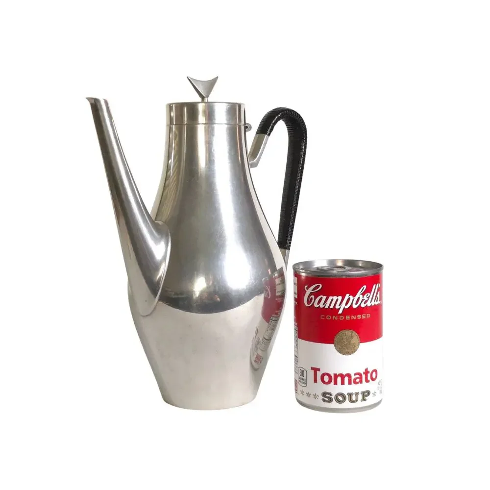 Reed & Barton MCM Pewter Coffee Pot, Denmark Pattern, John Prip Designer